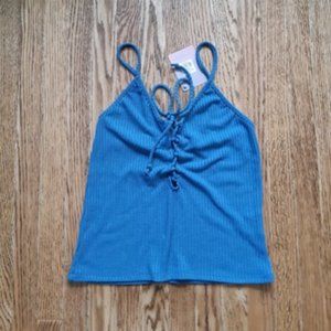 lace up front crop top